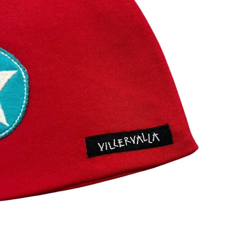 Villervalla Sz 54/56 (8-12Y) Red Star Appliqué Hat